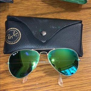 Green Aviator Flash Ray Ban Sunglasses